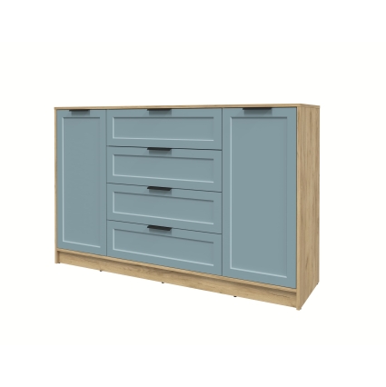 Тумба Тренд КТ-Т160 (Дуб золотой ЛДСП/ Океан ЛМДФ) Ш1600 В1020 Г451